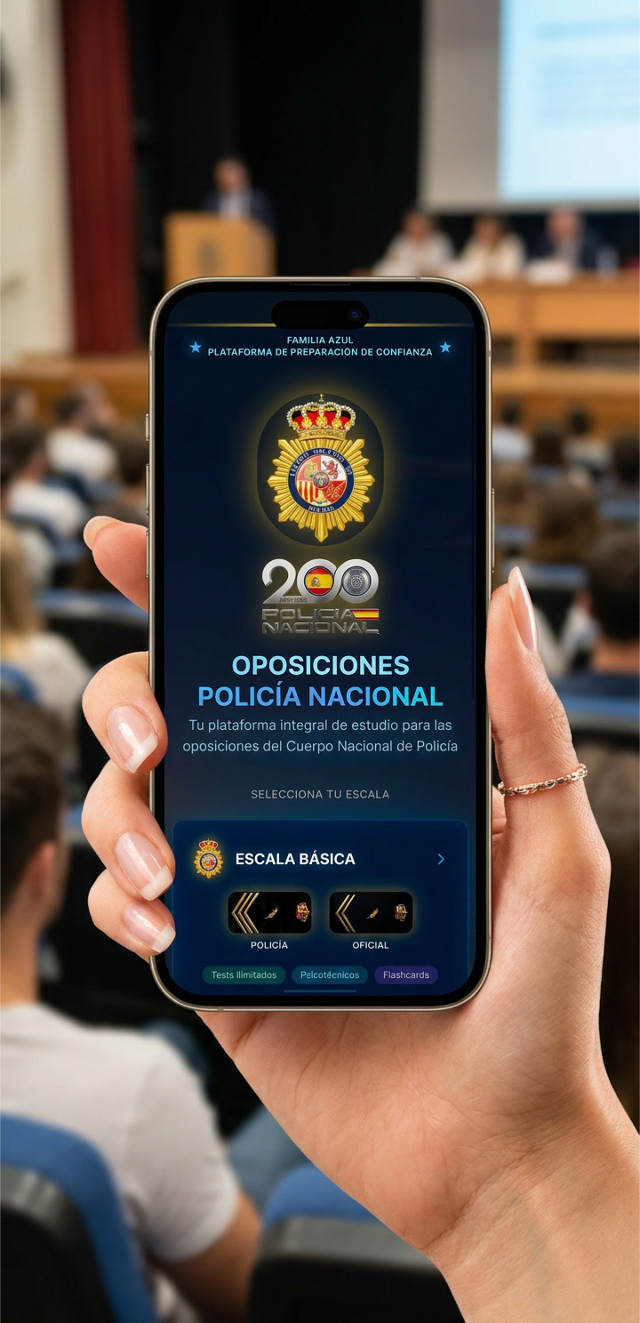 App familiaAzul - Plataforma de preparación para Oposiciones Policía Nacional
